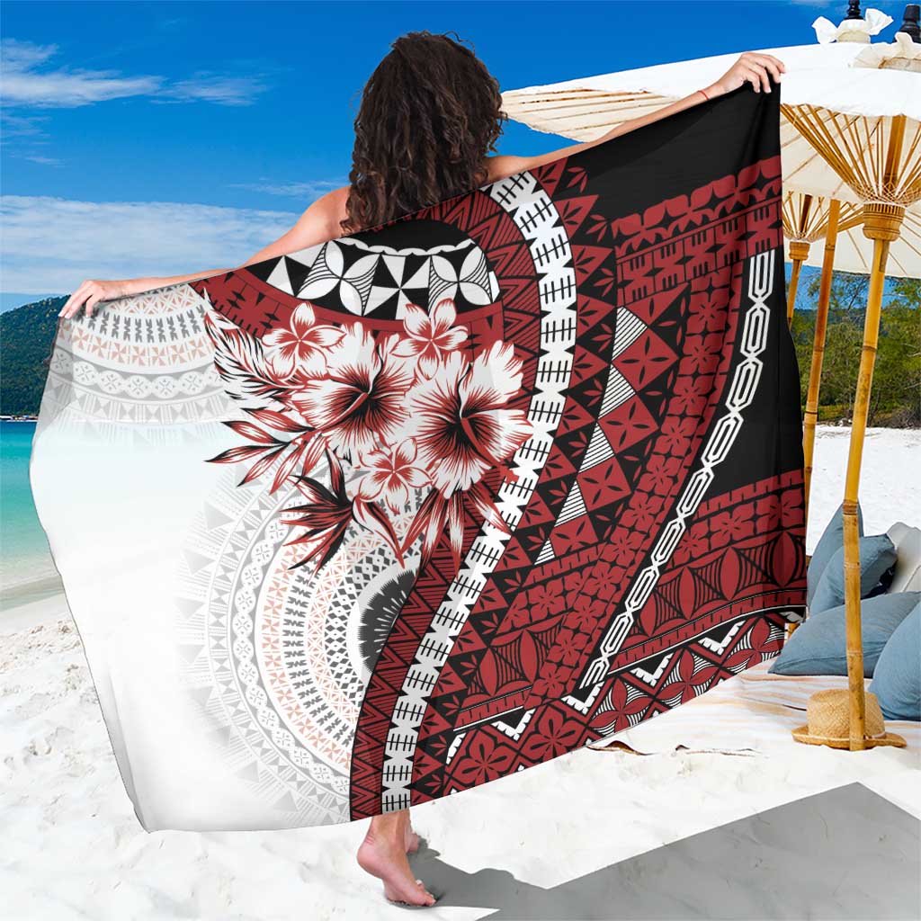 Bula Fiji Sarong White Kaivity Masi Tapa LT7 One Size 44 x 66 inches White - Polynesian Pride