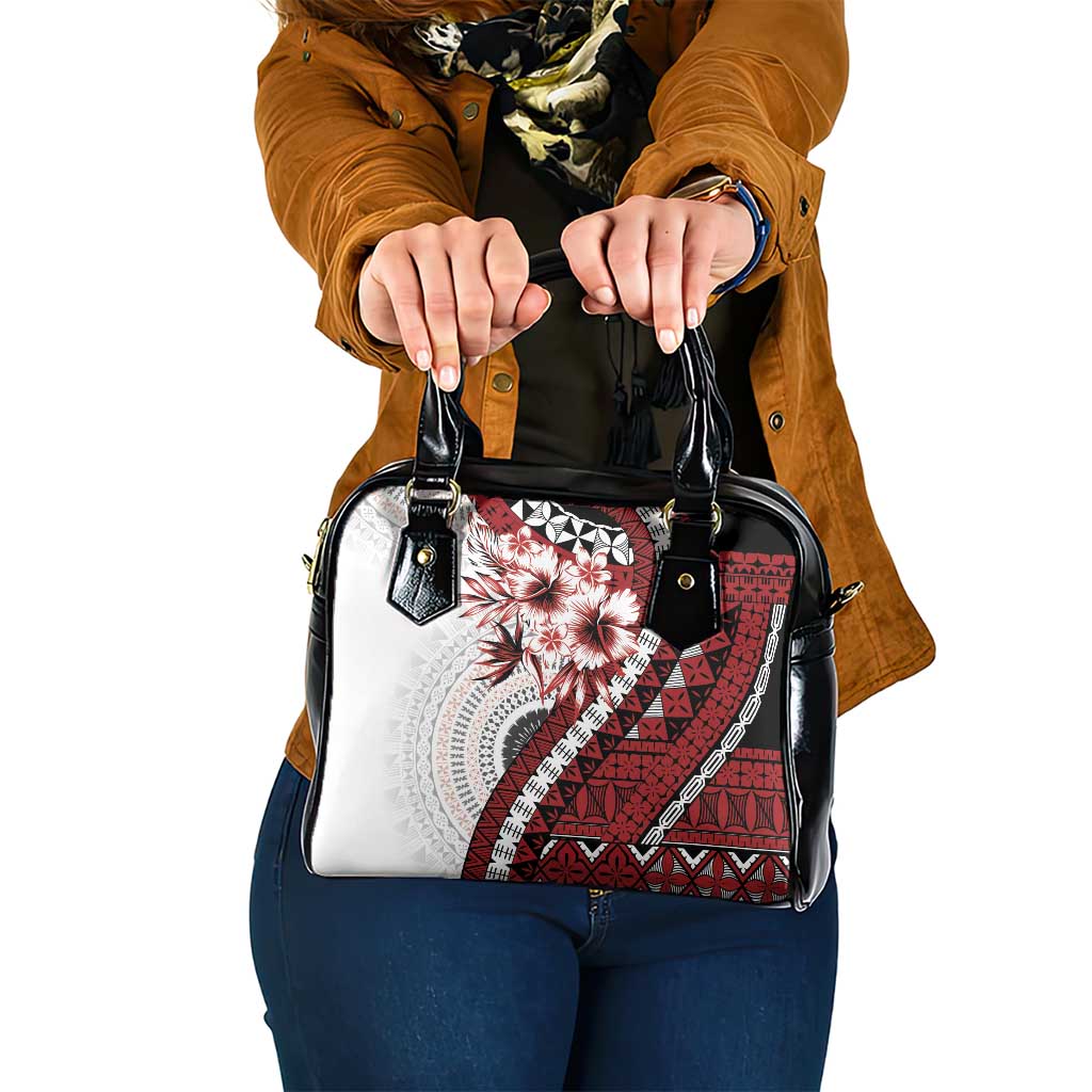 Bula Fiji Shoulder Handbag White Kaivity Masi Tapa LT7 One Size White - Polynesian Pride