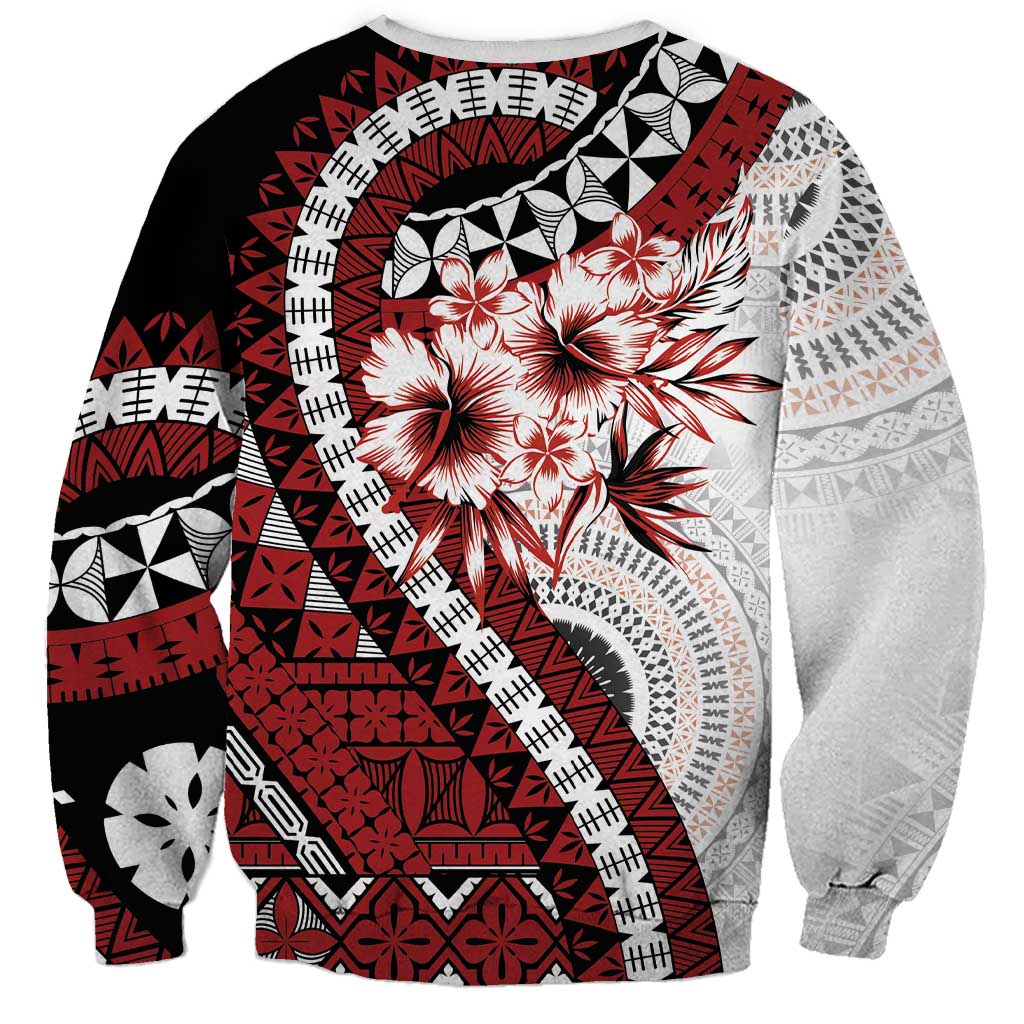 Bula Fiji Sweatshirt White Kaivity Masi Tapa LT7 - Polynesian Pride