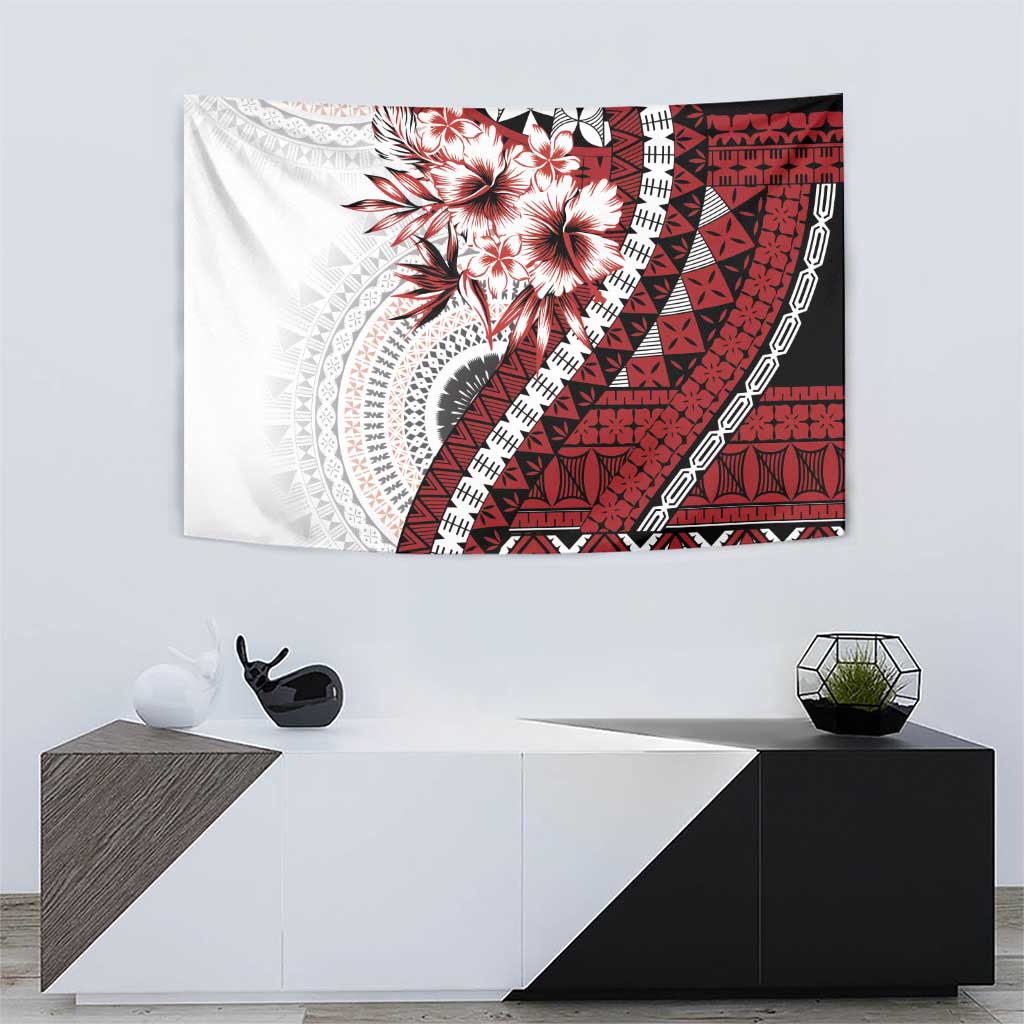 Bula Fiji Tapestry White Kaivity Masi Tapa LT7 - Polynesian Pride