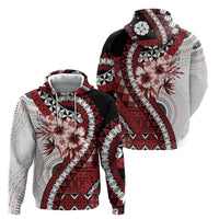 Bula Fiji Zip Hoodie White Kaivity Masi Tapa LT7 - Polynesian Pride
