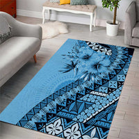 Bula Fiji Area Rug Turquoise Kaivity Masi Tapa LT7 - Polynesian Pride