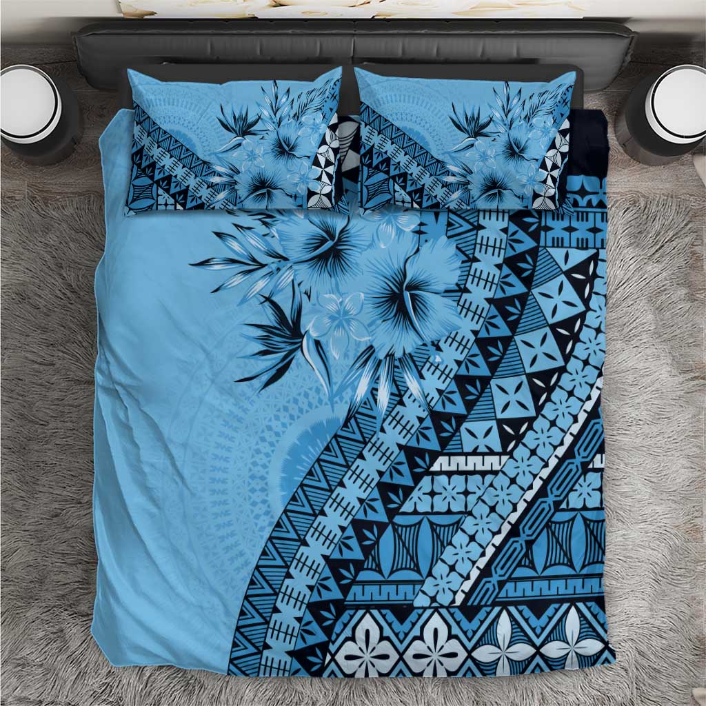 Bula Fiji Bedding Set Turquoise Kaivity Masi Tapa LT7 Turquoise - Polynesian Pride