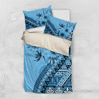 Bula Fiji Bedding Set Turquoise Kaivity Masi Tapa LT7 US Twin 172cm x 218cm Turquoise - Polynesian Pride