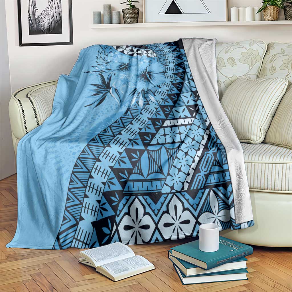Bula Fiji Blanket Turquoise Kaivity Masi Tapa LT7 Turquoise - Polynesian Pride