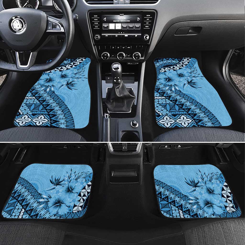 Bula Fiji Car Mats Turquoise Kaivity Masi Tapa LT7 Set 4pcs Turquoise - Polynesian Pride