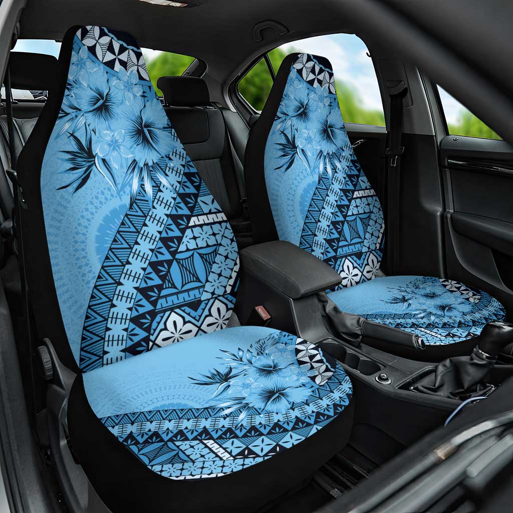 Bula Fiji Car Seat Cover Turquoise Kaivity Masi Tapa LT7 One Size Turquoise - Polynesian Pride