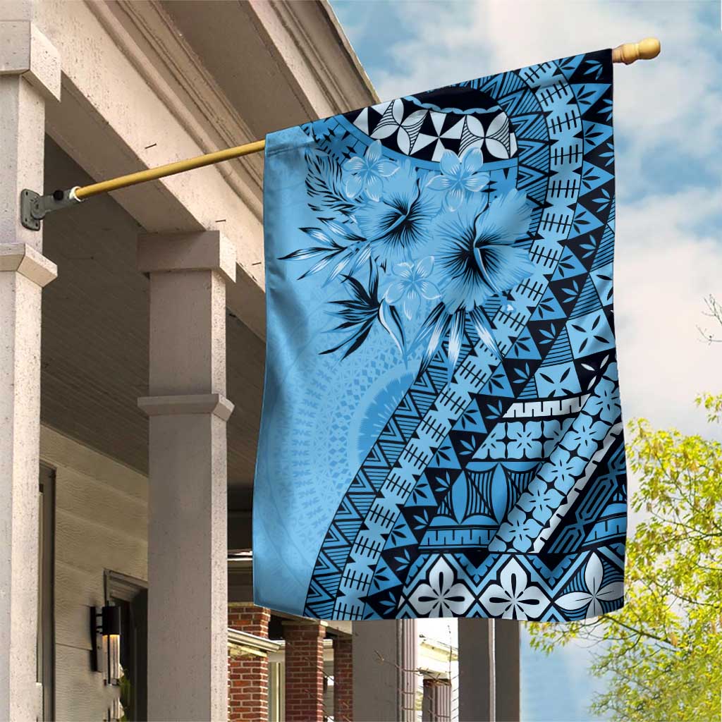 Bula Fiji Garden Flag Turquoise Kaivity Masi Tapa LT7 House Flag Turquoise - Polynesian Pride