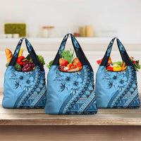 Bula Fiji Grocery Bag Turquoise Kaivity Masi Tapa LT7 3-pack One Size Turquoise - Polynesian Pride
