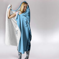 Bula Fiji Hooded Blanket Turquoise Kaivity Masi Tapa LT7 - Polynesian Pride