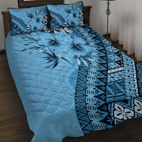 Bula Fiji Quilt Bed Set Turquoise Kaivity Masi Tapa LT7 Turquoise - Polynesian Pride