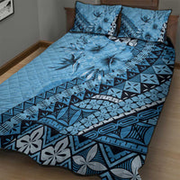 Bula Fiji Quilt Bed Set Turquoise Kaivity Masi Tapa LT7 - Polynesian Pride