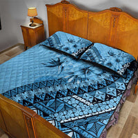 Bula Fiji Quilt Bed Set Turquoise Kaivity Masi Tapa LT7 - Polynesian Pride