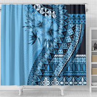 Bula Fiji Shower Curtain Turquoise Kaivity Masi Tapa LT7 - Polynesian Pride