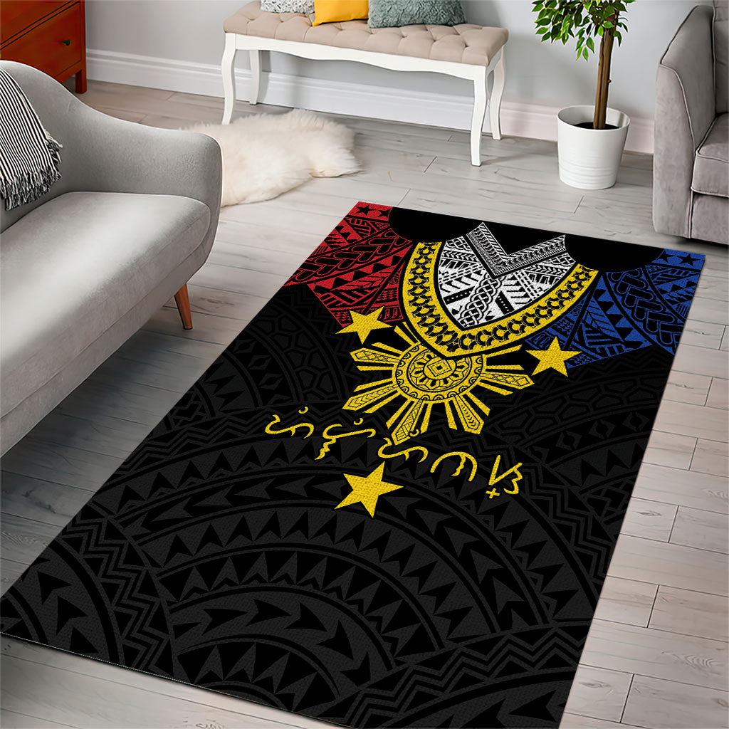 Philippines Heritage Baybayin Mix Polynesian Area Rug LT7 - Polynesian Pride