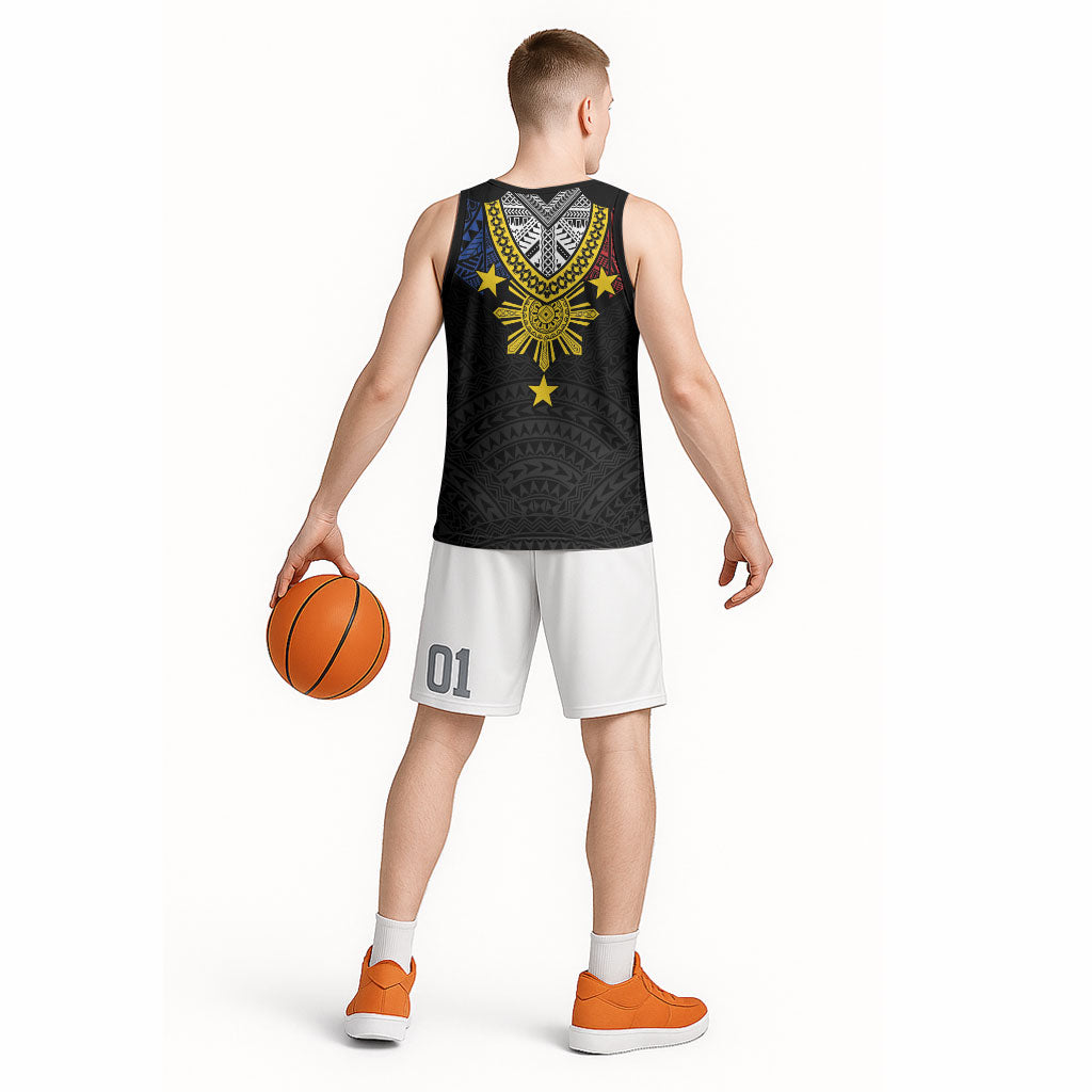 Philippines Heritage Baybayin Mix Polynesian Basketball Jersey LT7 - Polynesian Pride