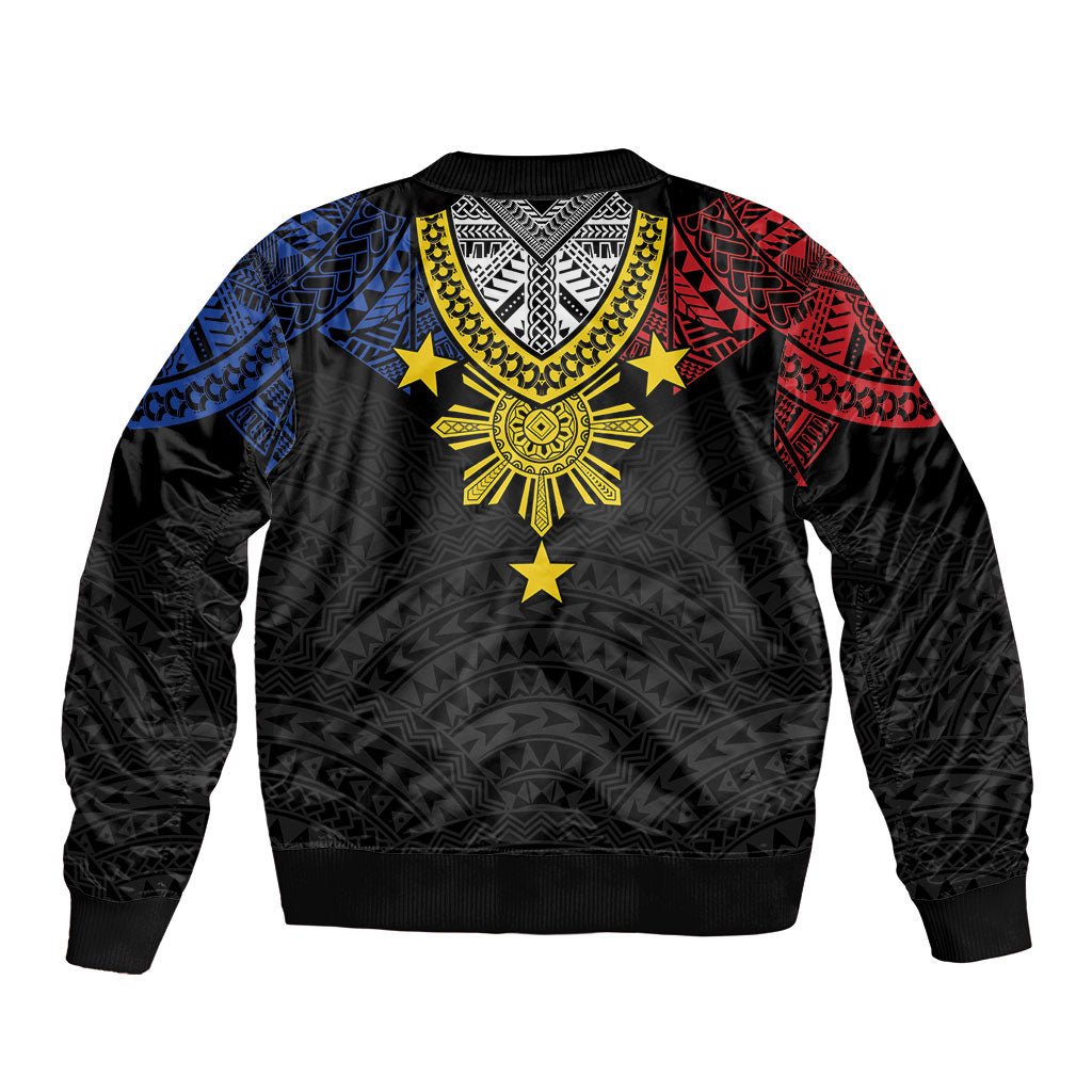 Philippines Heritage Baybayin Mix Polynesian Bomber Jacket LT7 - Polynesian Pride