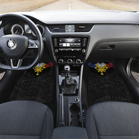 Philippines Heritage Baybayin Mix Polynesian Car Mats LT7 Set 2pcs - Front Black - Polynesian Pride