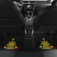 Philippines Heritage Baybayin Mix Polynesian Car Mats LT7 Set 2pcs - Back Black - Polynesian Pride