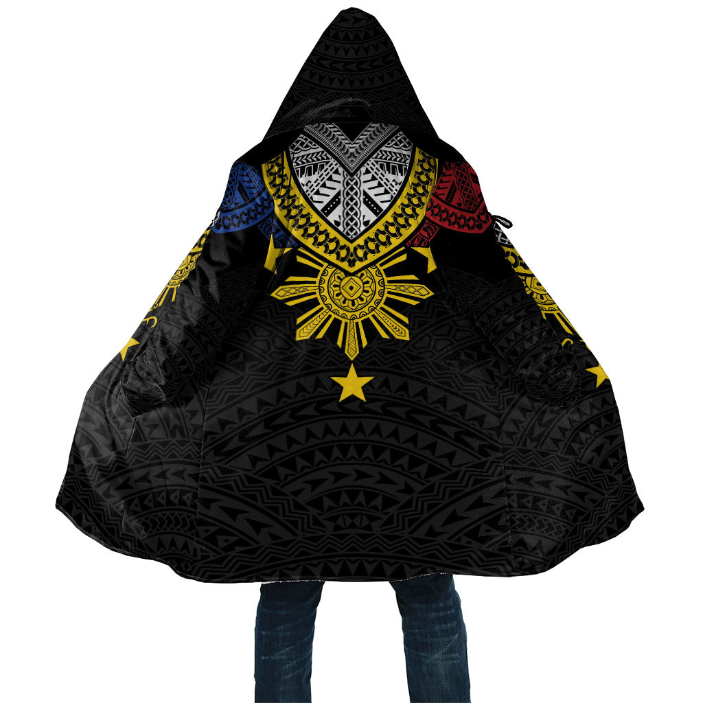 Philippines Heritage Baybayin Mix Polynesian Cloak LT7 Unisex Black - Polynesian Pride
