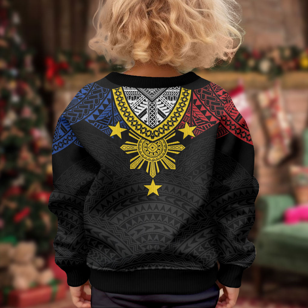 Philippines Heritage Baybayin Mix Polynesian Kid Ugly Christmas Sweater