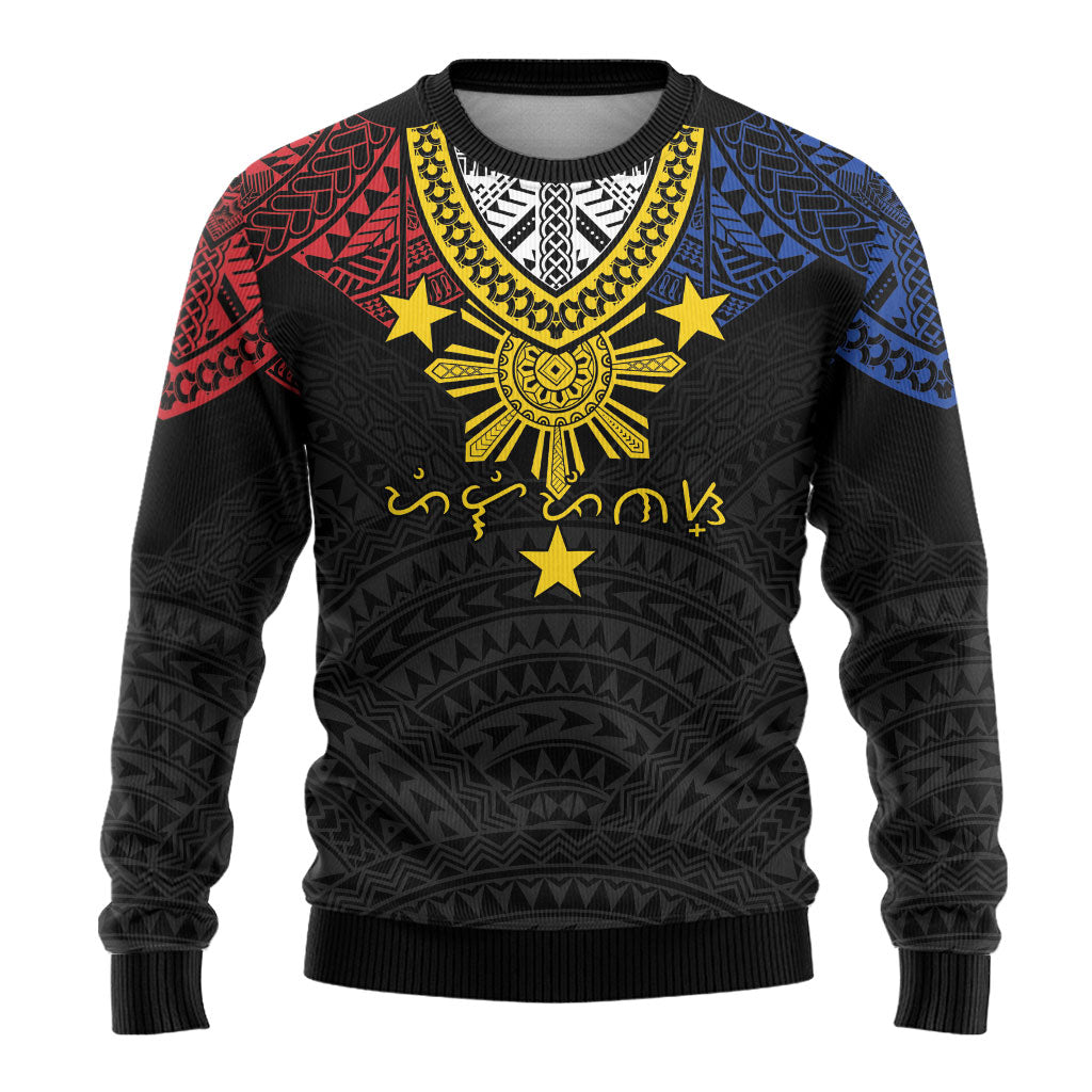 Philippines Heritage Baybayin Mix Polynesian Ugly Christmas Sweater