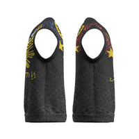 Philippines Heritage Baybayin Mix Polynesian Christmas Knitted V-Neck Vest