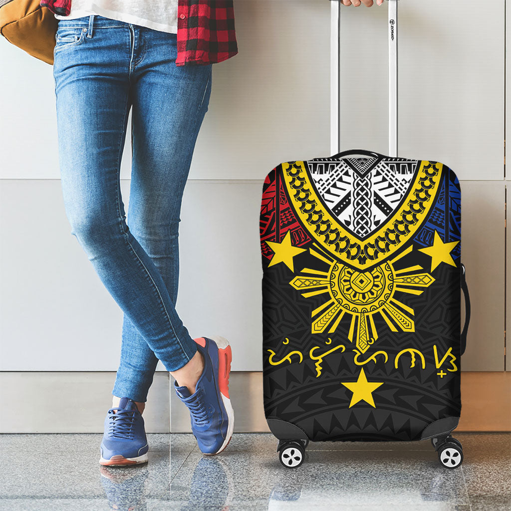 Philippines Heritage Baybayin Mix Polynesian Luggage Cover LT7 - Polynesian Pride