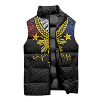 Philippines Heritage Baybayin Mix Polynesian Sleeveless Puffer Jacket LT7 - Polynesian Pride
