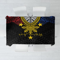 Philippines Heritage Baybayin Mix Polynesian Tablecloth LT7 Black - Polynesian Pride