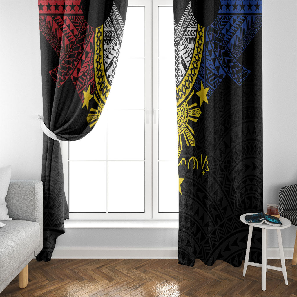 Philippines Heritage Baybayin Mix Polynesian Window Curtain LT7 - Polynesian Pride