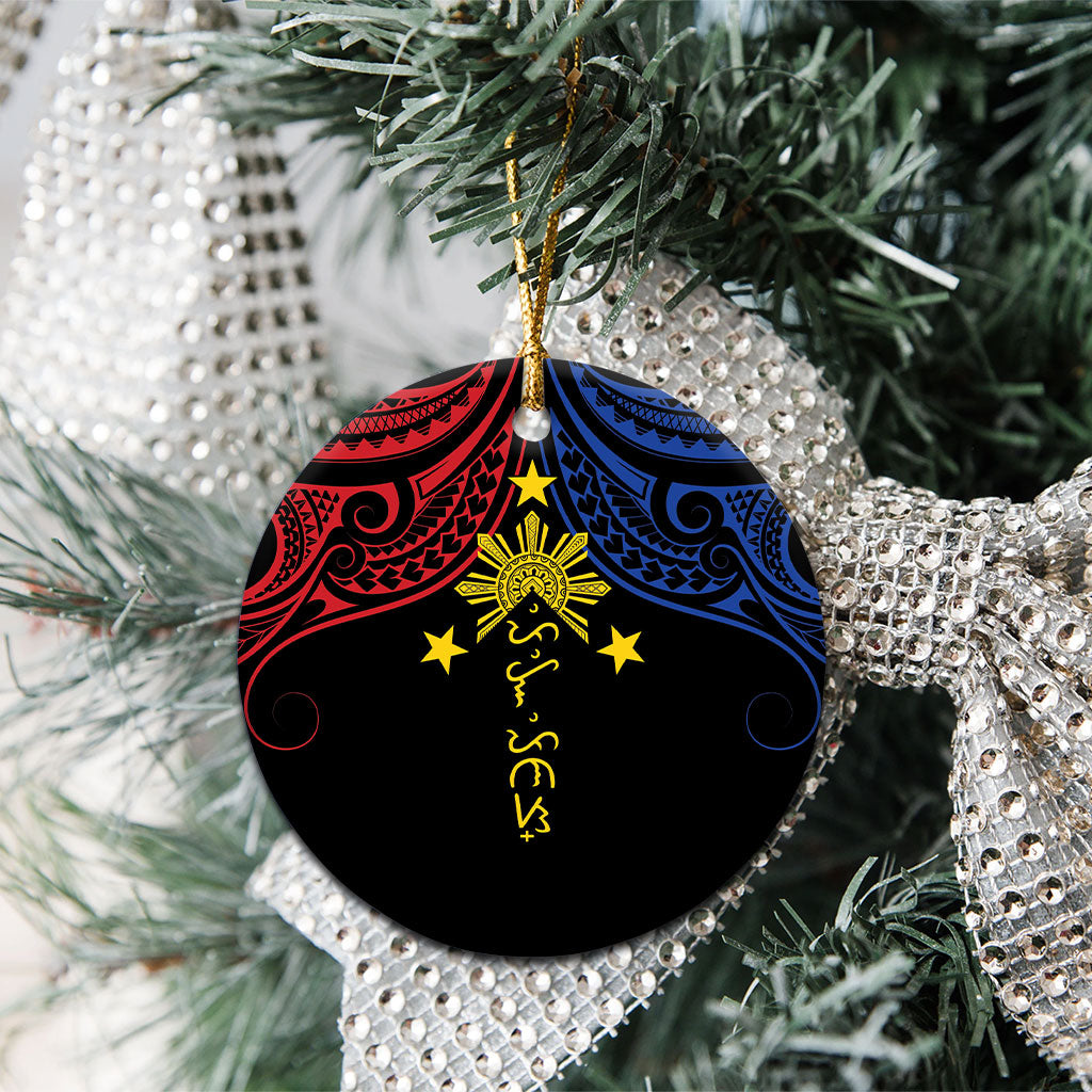 Philippines Heritage Ceramic Ornament Baybayin Philipinas Sun