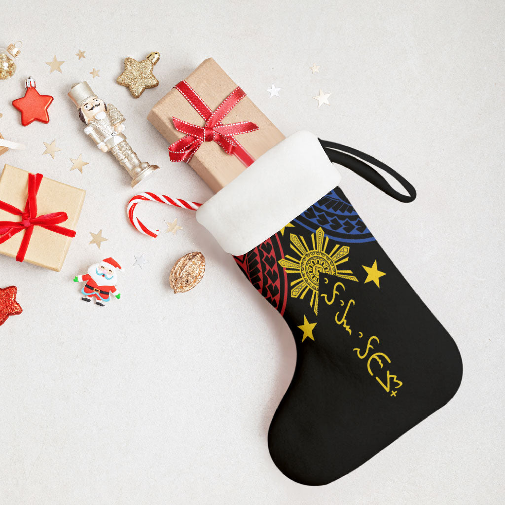 Philippines Heritage Christmas Stocking Baybayin Philipinas Sun