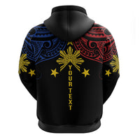 Philippines Heritage Personalized Hoodie Baybayin Philipinas Sun LT7 - Polynesian Pride