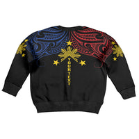 Philippines Heritage Personalized Kid Ugly Christmas Sweater Baybayin Philipinas Sun