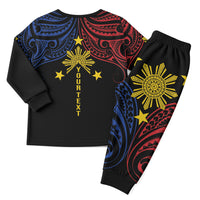 Philippines Heritage Personalized Christmas Pajama Set Baybayin Philipinas Sun