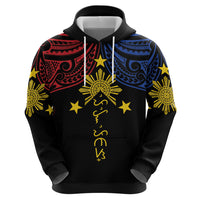 Philippines Heritage Personalized Zip Hoodie Baybayin Philipinas Sun LT7 - Polynesian Pride