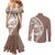 Polynesian Pride Couples Matching Mermaid Dress and Long Sleeve Button Shirts Polynesia Tribal - Tropical Brown LT7 - Polynesian Pride