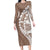 Polynesian Pride Long Sleeve Bodycon Dress Polynesia Tribal - Tropical Brown LT7 Long Dress Brown - Polynesian Pride