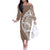 Polynesian Pride Off The Shoulder Long Sleeve Dress Polynesia Tribal - Tropical Brown LT7 Women Brown - Polynesian Pride