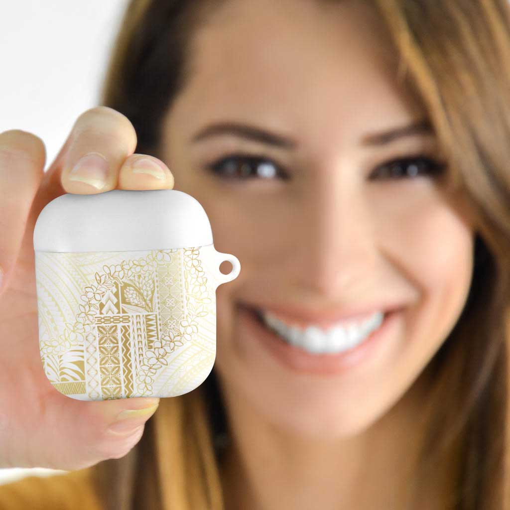 Samoa Lotu Tamaiti Mamanu Siapo AirPods Case Golden Plumeria LT7 Gold - Polynesian Pride