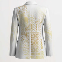 Samoa Lotu Tamaiti Mamanu Siapo Blazer Golden Plumeria LT7 - Polynesian Pride