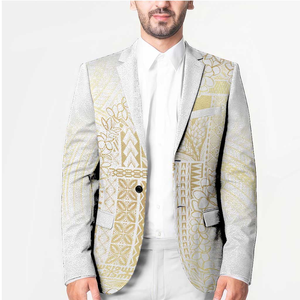 Samoa Lotu Tamaiti Mamanu Siapo Blazer Golden Plumeria LT7 - Polynesian Pride