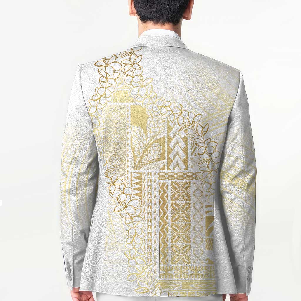 Samoa Lotu Tamaiti Mamanu Siapo Blazer Golden Plumeria LT7 - Polynesian Pride