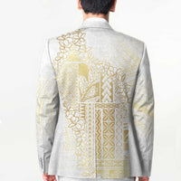 Samoa Lotu Tamaiti Mamanu Siapo Blazer Golden Plumeria LT7 - Polynesian Pride