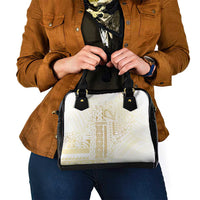 Samoa Lotu Tamaiti Mamanu Siapo Shoulder Handbag Golden Plumeria LT7 - Polynesian Pride