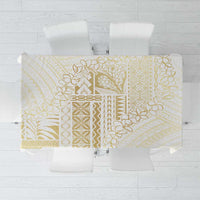 Samoa Lotu Tamaiti Mamanu Siapo Tablecloth Golden Plumeria LT7 Gold - Polynesian Pride