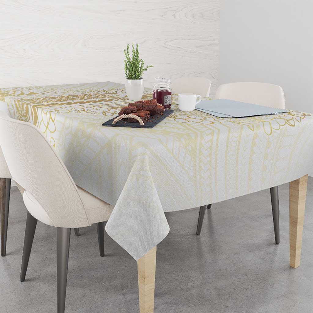 Samoa Lotu Tamaiti Mamanu Siapo Tablecloth Golden Plumeria LT7 - Polynesian Pride