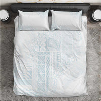 Samoa Lotu Tamaiti Mamanu Siapo Bedding Set Off White Plumeria LT7 Baby Blue - Polynesian Pride