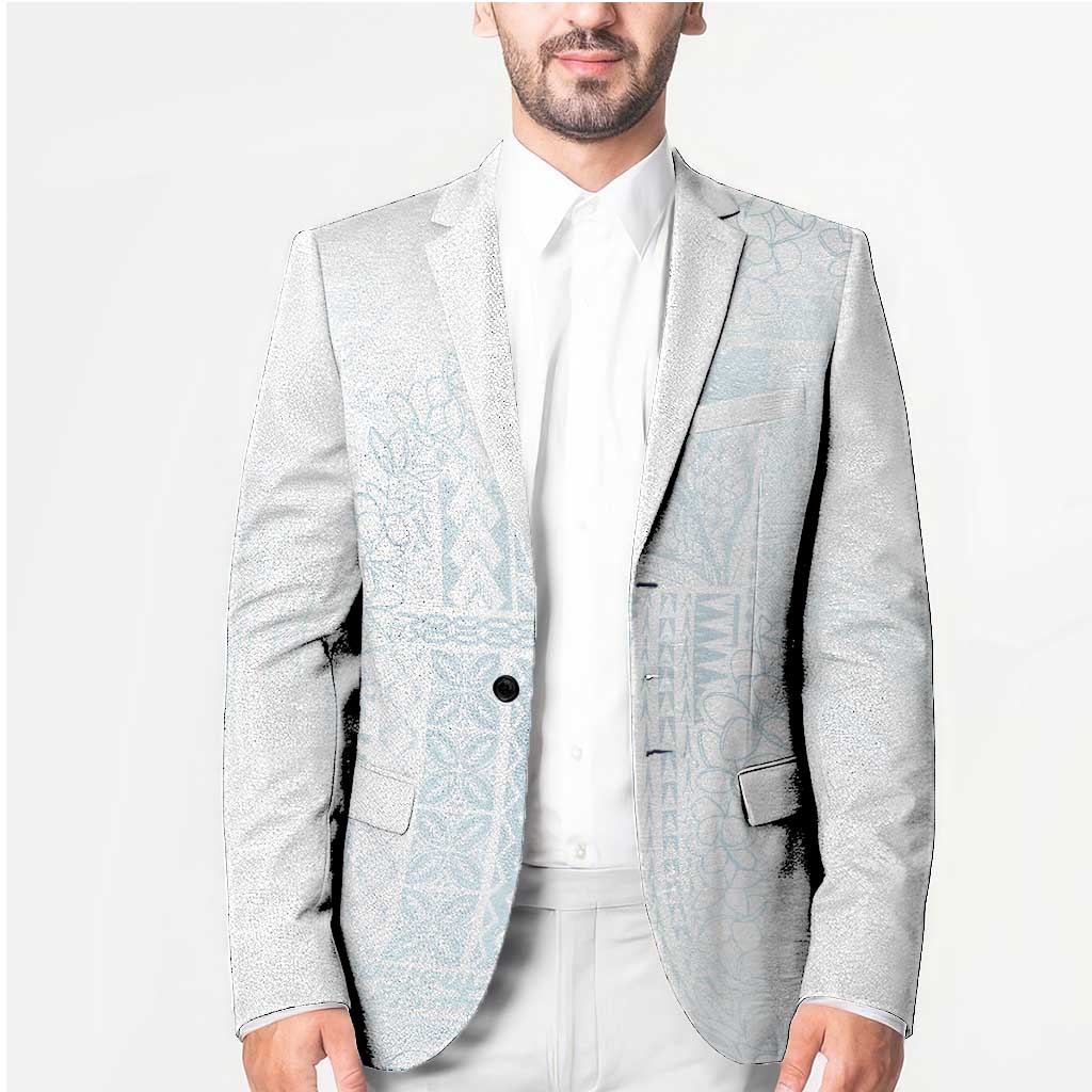 Samoa Lotu Tamaiti Mamanu Siapo Blazer Off White Plumeria LT7 - Polynesian Pride